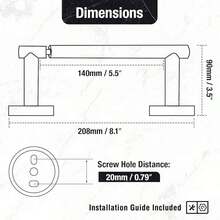 Portarrollos de papel higiénico HITSLAM, estante giratorio de barra doble para papel higiénico montado en la pared, color negro mate, dispensador de tejido de baño de acero inoxidable SS304 - Negro - Ver 3