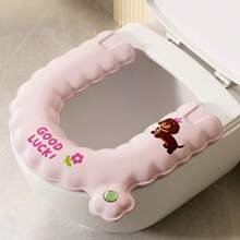 1pc Waterproof Printed Toilet Seat Cushion, Cute Animal Pattern Anti-Slip Adhesive Toilet Seat Cover - Multicolor - View 2