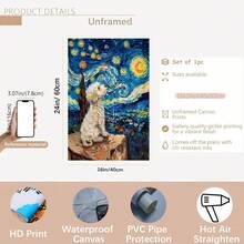 1幅无框马尔济斯犬品种墙面艺术海报 - 马尔济斯幼犬图案，客厅装饰，送给马尔济斯犬爱好者的礼物 - D - 查看 14