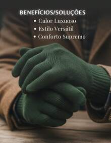 Lilas Inova Unisex Thick Wool Glove Autumn Winter High Quality - 軍綠色 - 查看 3
