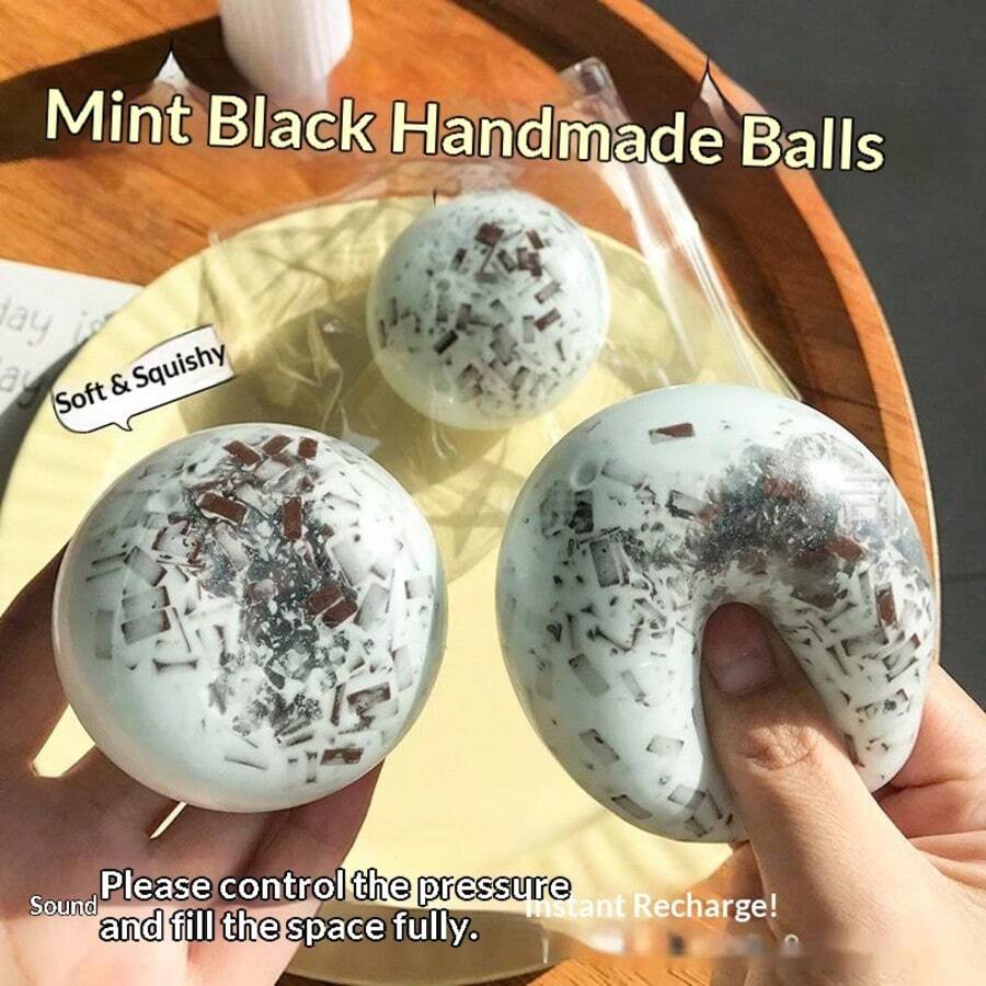 1个手工奶油冰棍挤压玩具，薄荷黑巧克力挤压玩具，减压玩具，慢回弹挤压玩具，适合女孩、青少年，减压礼物，复活节礼物，生日礼物，圣诞节礼物，节日礼物