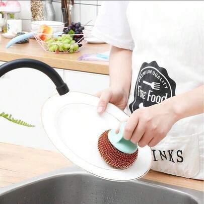 Removable Steel Wool Cleaning Ball, Scrub Pot Pans, Non-Shedding Non-Scratch Non-Stick Oil Cleaning Brush