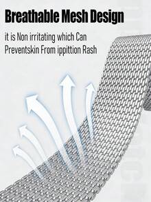 1pc Stainless Steel Magnetic Metal Watch Band, Compatible With Apple Series Ultra/11/10/9/8/7/6/5/4/3/2/1 - Silver - View 5