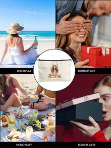 1个可爱女孩图案化妆包，大容量旅行洗漱包 - 母亲节礼物，独特收纳袋，化妆包，节日礼品袋 - 彩色 - 查看 4