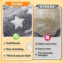 Rabbit Bed - A Thick And Soft Rabbit-Shaped Bedding Set, With A Cushion-Like Soft Pad, And A Casual-Style Bolster Pillow. Ideal As A Sleeping Gift For Pet Rabbits. Features A Gray Star Pattern. - View 6