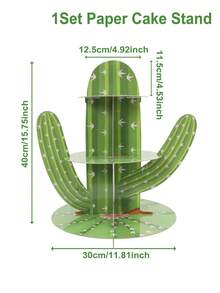 1 Set Cactus Shaped Cake Stand, Western Cowboy Theme Birthday Party Cupcake Dessert Display Rack, Outdoor Western Cowboy Theme Birthday Cake Tower Stand, Suitable For May 5th Mexican Theme Cake Decoration. Mexican Birthday Party Cake Plate, Mexican Party Decor, Cactus Desktop Center Decor, Suitable For Wedding And Birthday Party Decoration, Summer Mexican Theme Party Tabletop Decor, Cowboy Riding Horse Party Tabletop Decor, Cowboy Theme Birthday Party Supplies - 仙人掌 - 查看 10