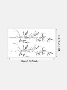 1pc Fashionable Waterproof High-End Collarbone Leaf Vine English Tattoo Sticker, Sweat-Proof, Faux Real Tattoo, Atmosphere-Enhancing For Outfit And Photo Shooting - Black - View 5