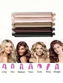 5pcs/Set, 4pcs/Set, 3pcs/Set No Heat Hair Curlers, Loose Waves, Silk Texture, Flexible - Multicolor - View 3