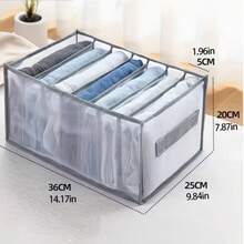 Set Of 3 High-Quality Fabric Storage Boxes For Wardrobes - Featuring Handles, Foldable Drawer Organizers, Transparent Mesh Design, Space-Saving Clothing Storage System, Suitable For Shirts, Pants, Underwear, Socks - Lightweight And Easy To Use - Multicolor - View 5