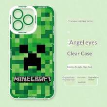 1个Minecraft手机壳，苦力怕/游戏角色液态硅胶防震全包保护壳，兼容苹果系列，游戏风格 - 多色 - 查看 5