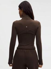 Lululemon Define Cropped Jacket Nulu Walnut Crunch-For Yoga Gym Running-Sweat-Yoga-All Seasons Sport-Spring/Summer-Autumn/Winter-Back To School - Walnut Crunch - 查看 3