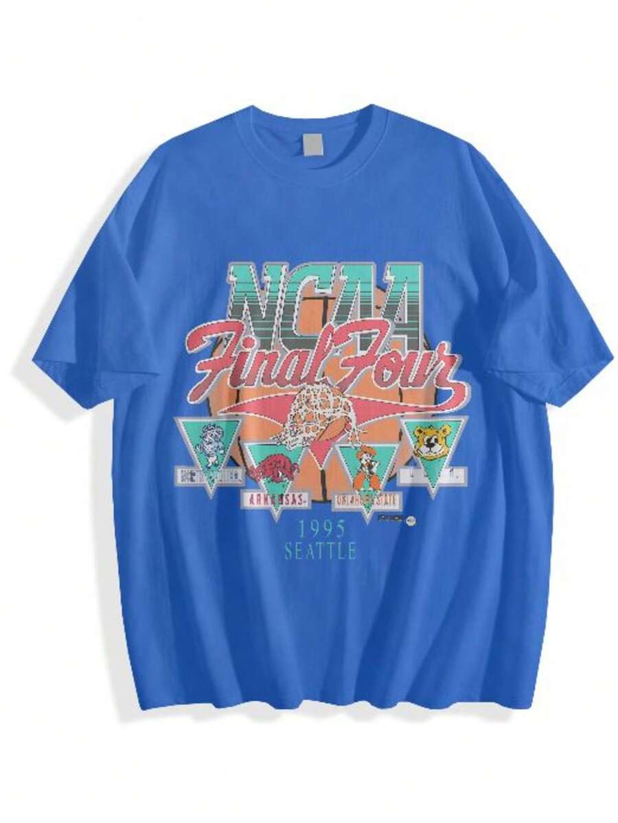 1995 NCA Final Four Official Game Shirt, Graphic Vintage Sports Tees Summer Blue Shirts For Men, Gift For Her, Gift For Him, Gift For Friend - Xanh nhạt - Xem 1