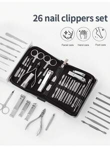 Set de Manicura 26-en-1 Rosa Kit Profesional de Pedicura Kit de Cortauñas Herramienta de Eliminación y Lima de Uñas - Herramientas de Cuidado de Uñas Duraderas y Portátiles para Uñas de Manos y Pies Kit de Aseo con Estuche de Viaje Lujoso y Mejorado - Multicolor - Ver 13