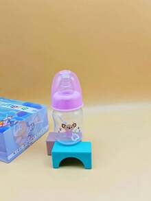 1 Set Of 2 Baby Bottles, 60ml And 280ml, Newborn Cartoon Design, Anti-Bubble Green - Multicolor - View 6