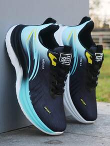 Giày thể thao lưới thoáng khí mùa hè 2026 mới dành cho nam, giày chạy bộ chống trượt, giày du lịch buộc dây thời trang. - Đen và xanh lá cây - Xem 11