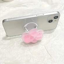 卡通折叠手机支架，通用手机支架，慵懒直播桌面支架，气囊指环支架 - 粉色 - 查看 2