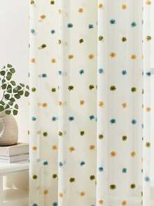 1片/2片装欧式古典刺绣薄纱窗帘，白色透明窗帘，适用于卧室、阳台、客厅，奢华窗帘，优雅白色蕾丝窗帘，饰以精致叶子刺绣，透光涤纶窗帘，适用于客厅、卧室、办公室等场所 - 可机洗，卧室装饰窗帘。 - 彩色 - 查看 2