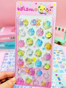 Pegatinas de artesanía DIY con diseños de gotas de agua 3D y dibujos animados lindos para niños - Multicolor - Ver 14