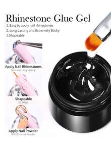 BORN PRETTY 5g Rhinestone Glue Gel Shapeable Easy To Apply Nail Rhinestones Long Lasting And Extremely Sticky Soak Off UV LED Gel Nail Salon Home DIY - 5G - View 3
