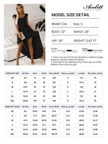 Acelitt 黑色蕾丝拼接方领时尚性感女式连衣裙，适合婚礼、派对、约会、正式晚宴等场合，尽显夏季优雅气质。 - 黑色 - 查看 5