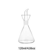 1pc 120ml/220ml Olive Oil Glass Dispenser Bottle, Glass Cooking Oil Vinegar Measuring Dispenser With Spout, Suitable For Kitchen And Barbecue - White - View 8