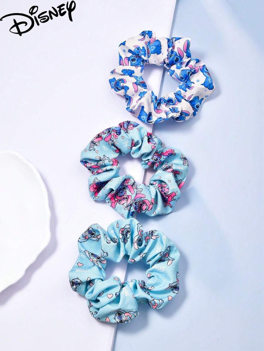 Disney 3 chiếc dây buộc tóc scrunchies trẻ em in kỹ thuật số họa tiết hoạt hình, thiết kế in kỹ thuật số thời trang dễ thương, phù hợp cho tiệc tùng, ngày tựu trường và làm quà tặng cho thanh thiếu niên - Nhiều màu - Xem 1