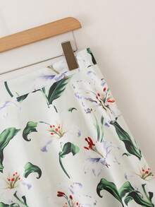 Chân váy chữ A in họa tiết thời trang dành cho nữ, chất liệu polyester, phong cách bohemian, thanh lịch, không co giãn, thích hợp cho mùa hè. - màu xanh lá - Xem 4