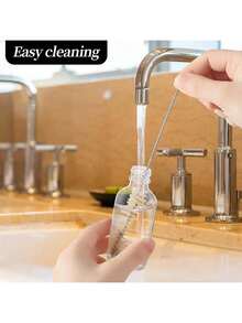 1/6/12pcs Mini Ginger Juice Bottles, 2oz Reusable Transparent Bottles With White Screw Cap, Leak-Proof, Suitable For Liquids, Juices, Jams - Black - View 7