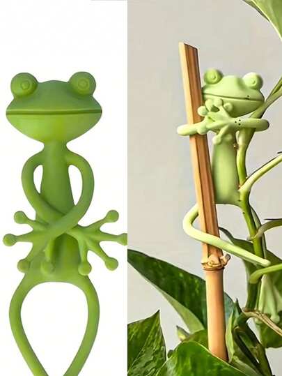 Giá đỡ cây hình ếch, kẹp leo chậu hoa hình ếch dễ thương, đồ trang trí treo chậu hoa họa tiết động vật, đồ trang trí chậu hoa hình ếch đa chức năng, giá đỡ cây leo cho chậu hoa. Giá đỡ cây hình ếch, giá đỡ cây hình ếch màu xanh lá cây, giá đỡ cây hình ếch, thích hợp cho các chậu cây nhỏ và cây mọng nước, giá đỡ ổn định đáng yêu, đồ trang trí chậu hoa hình ếch.