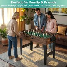 COSTWAY 10-In-1 Combo Game Table Set, Multi Game Table W/ Foosball, Air Hockey, Pool, Ping Pong, Shuffleboard, Bowling, Chess, Checkers, Backgammon, Stackable Combination Table Set For Home, Office, Bar, Brown - Brown - View 2