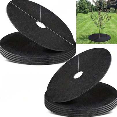 5/10pcs Thick Breathable Non-Woven Barrier Fabric, Available In Multiple Sizes, No Cutting Needed, Reusable Plant Mat