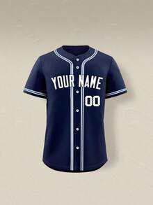 Customizable Men's Royal Blue Baseball Sports Plus Size Shirt, Personalized Name Number, Personalized Team Name, Free Design, Outdoor Sports - Royal Blue - View 2