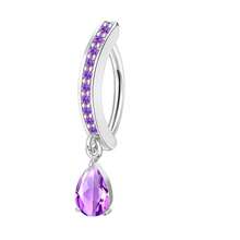 1件装不锈钢锆石镶嵌简约甜美肚脐饰品（女士款） - 彩色 - 查看 2