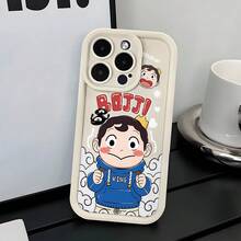 スマホケース：かわいい漫画のPrinceと王冠のデザインのスマホケース、Apple  17 Air 16 16e 15 14 13 12 Mini 11 Pro Max X XR XS Max 8 7 Plusに対応、はしごタイプレンズデザインのソフトホワイトシェル - ホワイト - チェックする 4
