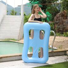 1-3pcs Inflatable 4-Hole Mesh Sofa Chair, Floating Pool Lounge Chair, Suitable For Adults, Can Be Used In Swimming Pool, Beach, Lakeside Party And Raft. The Inflatable Floating Sofa Chair For Adults Is Made Of Durable PVC Material, Can Be Folded Quickly, Suitable For Swimming Pool, Outdoor Beach Games, Pool Party And Summer Sunbathing. - Multiple Styles - View 4