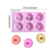 1pc Creative 6-Cavity Savarin Cake Silicone Mold 3D Bread Baking Pan Mousse French Dessert Pudding DIY Baking Tool - P - Xem 3