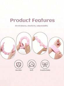 6pcs Luxury Super Soft Fiber SPA Headband And Wristband Set, Facial Wash Headband, Makeup Headband, Skincare Headband, Velvet Fluffy Sponge Headband, Soft Absorbent Towel Cloth Scrunchie, Suitable For Skincare, Makeup Removal, Bathing, For Women - 多色 6 - 查看 7