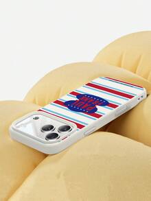 Paul Frank 官方授权液态硅胶手机壳，全包防震保护，带摄像头保护盖，卡通猴头条纹图案，全新设计，适用于 13/14/15/16/17 Pro Max - 彩色 - 查看 3