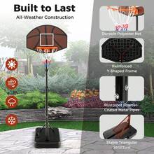COSTWAY Basketball Hoop 5.6-6.5 FT Height Adjustable, Portable Basketball Goal System With Shatterproof Backboard And Stable Fillable Base For Backyard Driveway Indoor Outdoor, Black - A - View 4