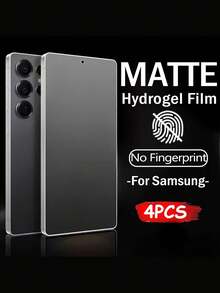4pcs Full Coverage Matte Hydrogel Film Compatible With Samsung Galaxy S26 S25 Ultra S26 S25 S24 S23 S22 S21 S20 S10 Plus FE S25 Edge Note 10 20 S23+,Soft Screen Protector Film, Anti-Fingerprint,Anti-Scratch,Case Friendly,Easy To Install,Bubble Free - Clear - View 38