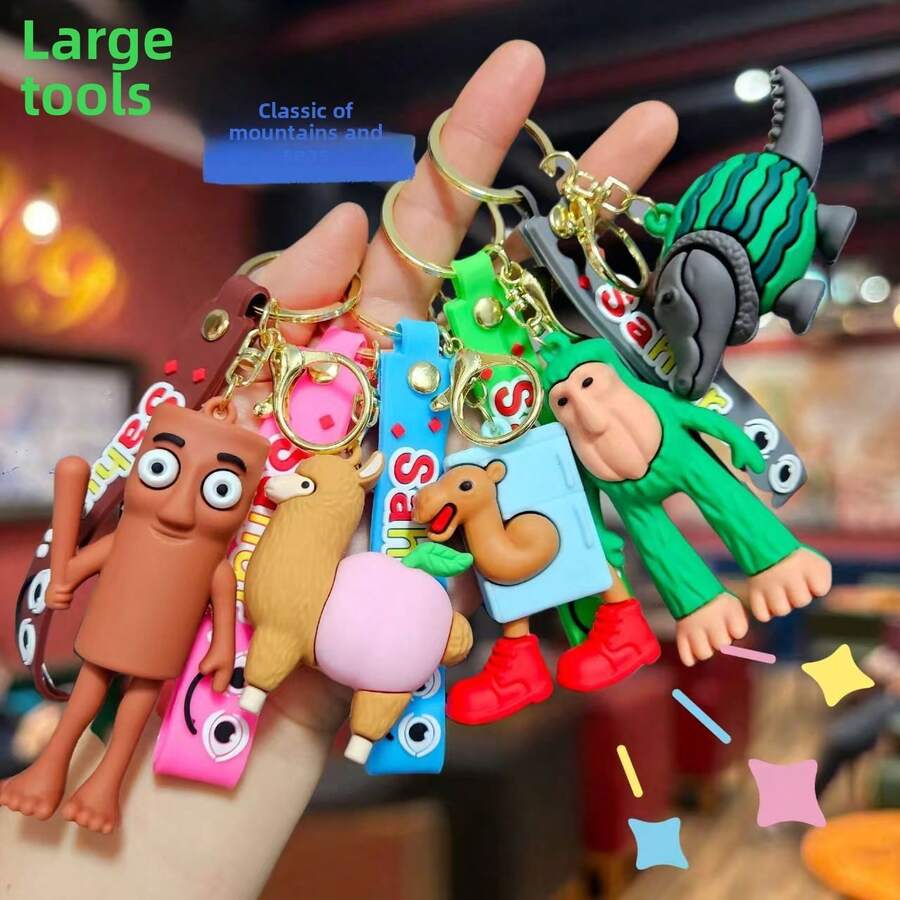 Llavero de criatura mítica, colgante de bolso abstracto único, llavero de coche, accesorio de muñeca creativo