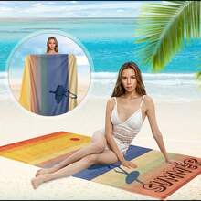 1pc Beach Towel, Colorful Surfboard Pattern, Lightweight Super Soft Microfiber, Sand-Proof And Quick-Drying, Multiple Styles And Sizes Available, Ideal For Travel, Summer Beach Fun, And Pool Side, Essential Camping Towel - A - View 6