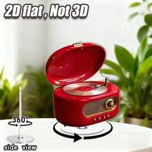 Radio giratoria de acrílico 2D con reproductor de CD de jazz suave para decoración de escritorio - A - Ver 3