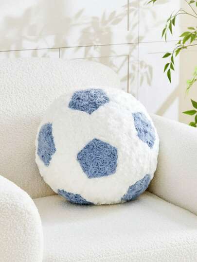 Gối trang trí hình quả bóng đá bằng vải nhung mềm mại, gối tròn bông xốp, gối trang trí 3D có họa tiết dành cho người hâm mộ bóng đá, phòng giải trí, phòng chơi game và phòng khách, phòng ngủ, trang trí nhà cửa.