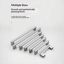 1/10个装黑色橱柜把手，拉丝不锈钢厨房橱柜拉手 - 现代简约抽屉把手，适用于橱柜、衣柜、梳妆台 - 时尚欧式橱柜五金 - A - 查看 4