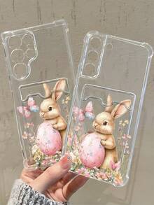 Funda Kawaii con conejo abrazando huevo de Pascua rosa, mariposa flotante y flores silvestres en estilo acuarela, Tierno, Adorable, Estético, Perfecta para Chicas que aman los diseños primaverales, dulces y llenos de encanto natural, Funda transparente con tarjetero compatible con Apple iPhone17 Pro Max, 17 Pro, 17 Air, 16 Pro Max, 16 Pro, 16E, 17, 16, 15, 14, 13, 12, 11, Plus, Pro, Pro Max Cases, para Galaxy S25, S24, S23, S22, GalaxyA02S,A03,A04,A05,A06 4G,A12,A13,A15,A16,A21S,A24,A25,A32,A32,A34,A35,A54,A55, y para Moto:Edge 50 Fusion,E13,Edge 50 Pro,Edge 50,G04,G14,G54,G84, y para OPPO\Rendmi,Funda protectora transparente de TPU suave a prueba de golpes. ideal como regalo para mujeres y chicas. - transparente - Ver 7
