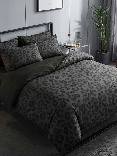 2/3 Piezas Juego de Edredón, Piel Amigable y Suave, Estampado de Leopardo, Edredón de Microfibra Lavada, Transpirable, a Prueba de Polvo y Antideslizante, Ligero y Sedoso, Adecuado para Todas las Estaciones, Ajuste para Camas Individuales/Dobles/Queen/King, Incluye 1 Edredón y 1/2 Fundas de Almohada, Perfecto para Regalos Festivos y Decoración de Habitación