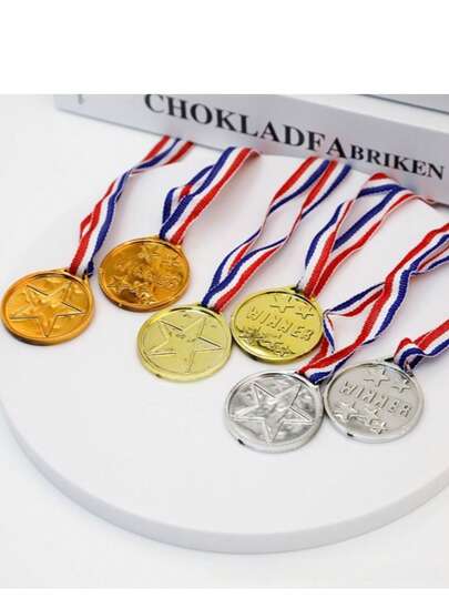 12pcs/Set Football Medals For Awards, Metal Style Medals For Sports Football