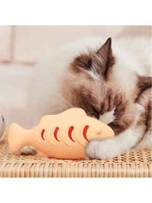 1个宠物鱼形慢食喂食器玩具，猫咪自娱自乐玩具，带猫咪自娱球内胆，耐啃咬磨牙，猫咪零食分配器玩具 - 多色 - 查看 3