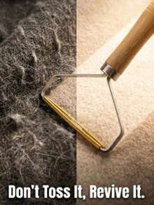 1 pieza Quitapelusas y afeitadora de tela de doble cara - Afeitadora de pelusa de ropa manual de metal con rodillo cepillo, elimina pelusa de suéteres, muebles y pelo de mascotas, apta para telas delicadas - Multicolor - Ver 3